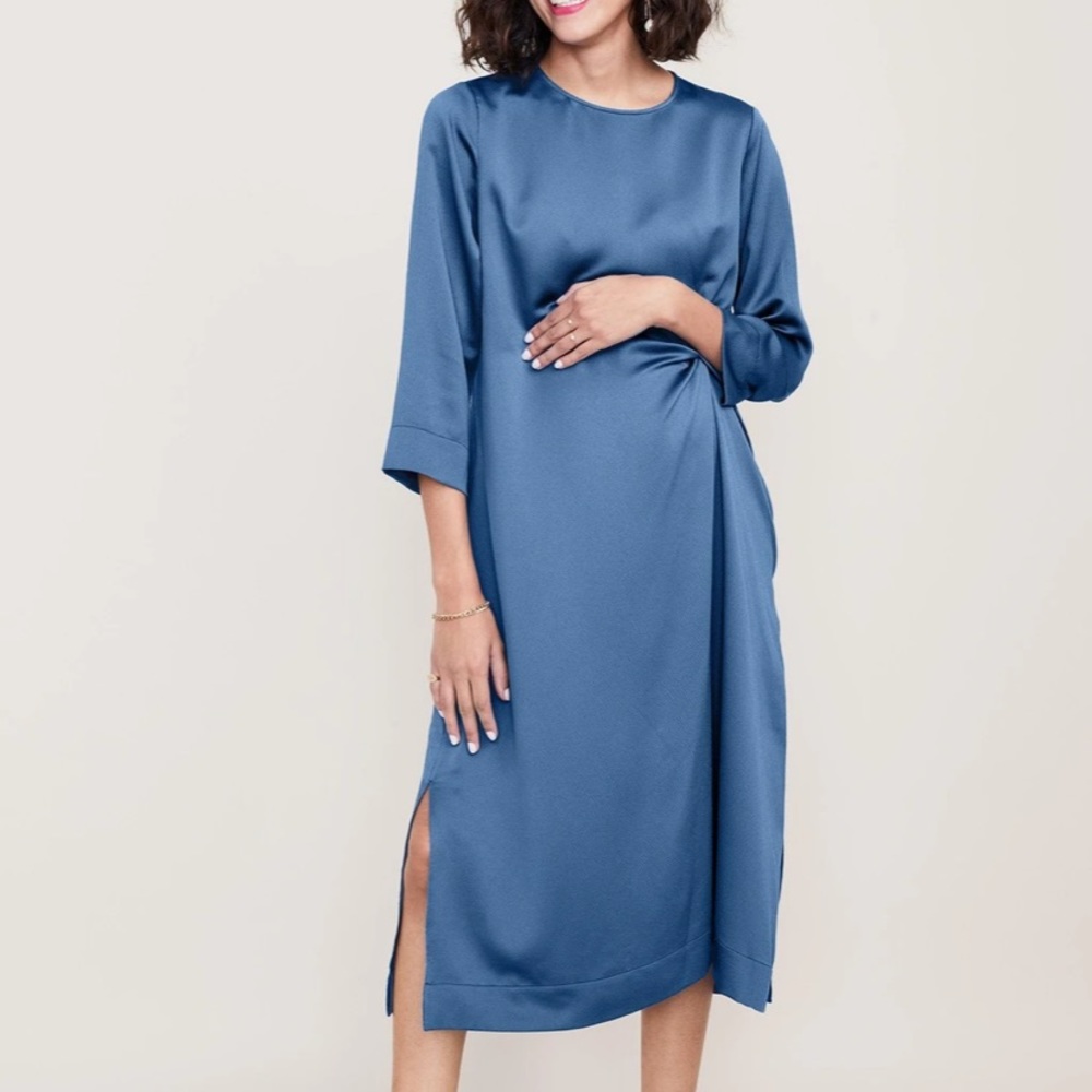 Hatch maternity lauren dress, size 2, captain blue
